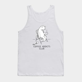 Join the White Cat at the coffee addicts club Tank Top